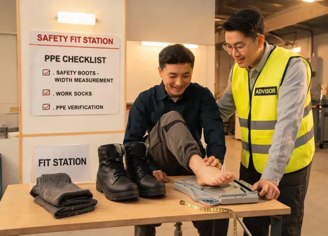 Safety footwear fit station